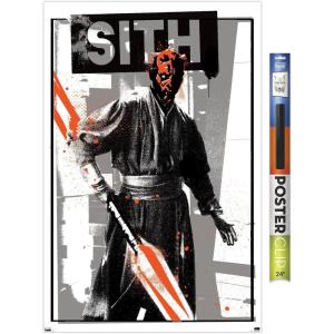 image:imageTrends International Star Wars The Phantom Menace  Darth Maul Glitch Wall Poster 34L x 224W Premium Unframed VersionPremium Poster  Clip Bundle