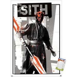 image:imageTrends International Star Wars The Phantom Menace  Darth Maul Glitch Wall Poster 34L x 224W Premium Unframed VersionPremium Poster  Mount Bundle