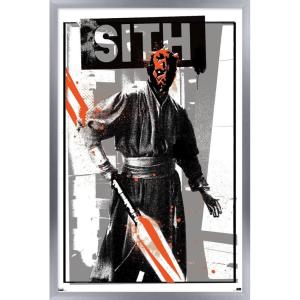 image:imageTrends International Star Wars The Phantom Menace  Darth Maul Glitch Wall Poster 34L x 224W Premium Unframed VersionSilver Framed Version