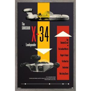 image:imageTrends International Star Wars Moving At Lightspeed  Landspeeder Wall Poster 34L x 224W Premium Unframed VersionBarnwood Framed Version
