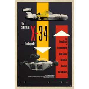 image:imageTrends International Star Wars Moving At Lightspeed  Landspeeder Wall Poster 34L x 224W Premium Unframed VersionBlonde Framed Version