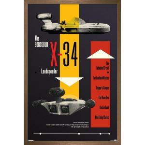 image:imageTrends International Star Wars Moving At Lightspeed  Landspeeder Wall Poster 34L x 224W Premium Unframed VersionBronze Framed Version