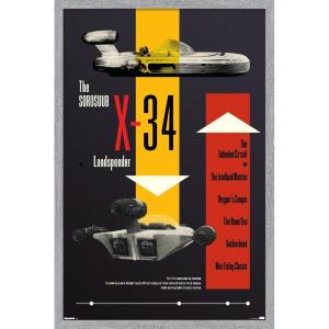 image:imageTrends International Star Wars Moving At Lightspeed  Landspeeder Wall Poster 34L x 224W Premium Unframed VersionGray Framed Version