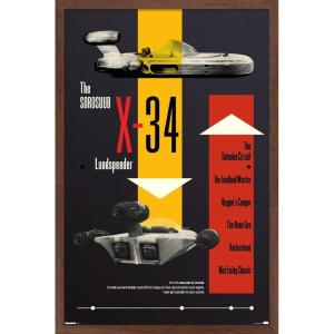 image:imageTrends International Star Wars Moving At Lightspeed  Landspeeder Wall Poster 34L x 224W Premium Unframed VersionMahogany Framed Version