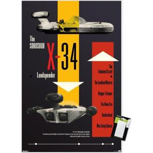 image:imageTrends International Star Wars Moving At Lightspeed  Landspeeder Wall Poster 34L x 224W Premium Unframed VersionPremium Poster  Mount Bundle