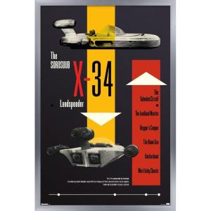 image:imageTrends International Star Wars Moving At Lightspeed  Landspeeder Wall Poster 34L x 224W Premium Unframed VersionSilver Framed Version