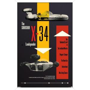 image:imageTrends International Star Wars Moving At Lightspeed  Landspeeder Wall Poster 34L x 224W Premium Unframed VersionWhite Framed Version
