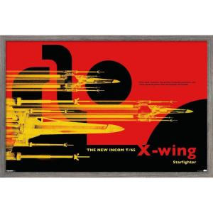 image:imageTrends International Star Wars Moving At Lightspeed  XWing Wall Poster 34L x 224W Premium Unframed VersionBarnwood Framed Version
