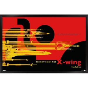 image:imageTrends International Star Wars Moving At Lightspeed  XWing Wall Poster 34L x 224W Premium Unframed VersionBlack Framed Version