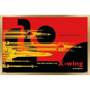 image:imageTrends International Star Wars Moving At Lightspeed  XWing Wall Poster 34L x 224W Premium Unframed VersionGold Framed Version