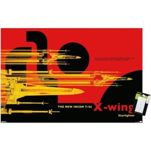 image:imageTrends International Star Wars Moving At Lightspeed  XWing Wall Poster 34L x 224W Premium Unframed VersionPremium Poster  Mount Bundle