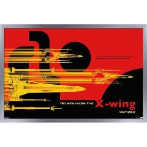 image:imageTrends International Star Wars Moving At Lightspeed  XWing Wall Poster 34L x 224W Premium Unframed VersionSilver Framed Version