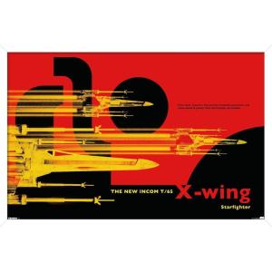 image:imageTrends International Star Wars Moving At Lightspeed  XWing Wall Poster 34L x 224W Premium Unframed VersionWhite Framed Version