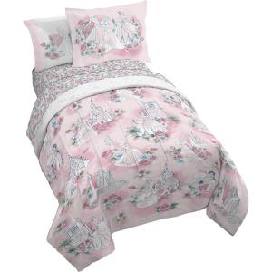 image:imageJay Franco Comforter Set Includes Sheets and Pillow Covers  Soft and Cozy Bed Set for Stylish Room Decor White  Star Wars 5 Piece Twin BeddingPink  Disney Princess
