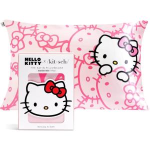 image:imageKitsch x Star Wars Galactic Empire Satin Pillowcase  Satin Pillowcase with Zipper Better Than Silk Pillowcase  FrizzReducing Pillow Case for Hair amp Skin Care Cooling amp Breathable  KingHello Kitty  Pink Kitty Faces