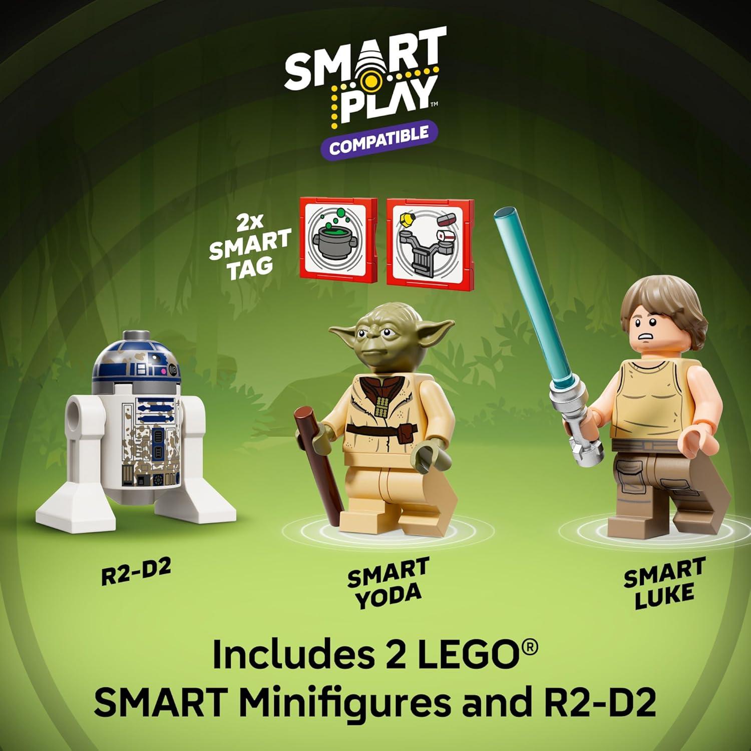 image:imageLEGO Star Wars Smart Play Yodas Hut and Jedi Training  Building Toy for Role Play  Compatible Set with 2 Smart Tags and 2 Minifigures  Gift for Boys Girls and Kids Ages 8  75422