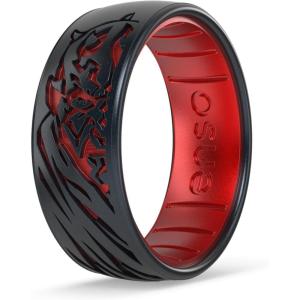 image:imageEnso Rings Silicone Wedding Ring  Etched Star Wars Designs  Comfortable Contour Fit  Made in USA  Ideal for Active UseDarth Maul  Black PearlRuby