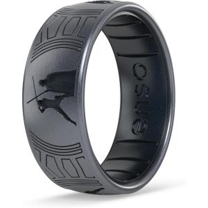 image:imageEnso Rings Silicone Wedding Ring  Etched Star Wars Designs  Comfortable Contour Fit  Made in USA  Ideal for Active UseThe Chosen Duel  Gunmetal EnsoBlack Pearl