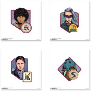 image:imageTrends International Gallery Pops Star Wars Skeleton Crew  Character Badge Wall Art Bundle 4Pack Gallery Pops Wall Art Unframed VersionUnframed Version