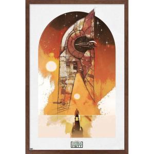 image:imageTrends International Star Wars The Book of Boba Fett  Boba and Firespray Wall Poster 22375 x 34 Premium Unframed VersionMahogany Framed Version