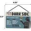 image:imageDisney Star Wars Darth Vader Dark Side Hanging Wood Wall Decor  Funny Star Wars Meat Temperature Guidelines Sign for GrillingBlueGray