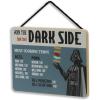 image:imageDisney Star Wars Darth Vader Dark Side Hanging Wood Wall Decor  Funny Star Wars Meat Temperature Guidelines Sign for GrillingBlueGray
