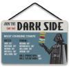 image:imageDisney Star Wars Darth Vader Dark Side Hanging Wood Wall Decor  Funny Star Wars Meat Temperature Guidelines Sign for GrillingBlueGray