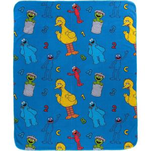 image:imageJay Franco Kids Plush Throw Blanket  Soft amp Cozy Fleece Throw for Bedroom amp Couch Dcor Official Licensed Product Grey  Star Wars 46x60  Throw BlanketBlue  Sesame Street