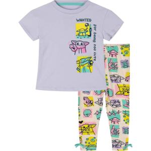 image:imageSTAR WARS The Mandalorian Grogu TShirt and Leggings Outfit Set Infant to Big Kid Sizes 12 Months  1416Lavender