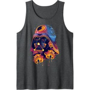 image:imageStar Wars Darth Vader Trooper Helmets Psychedelic Drip Tank TopDark Heather Grey