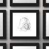 image:imageTrends International Gallery Pops Star Wars Saga  Monochrome Darth Vader Helmet Wall Art Wall Poster 12 x 12 Black Framed VersionBlack Framed Version