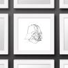 image:imageTrends International Gallery Pops Star Wars Saga  Monochrome Darth Vader Helmet Wall Art Wall Poster 12 x 12 Black Framed VersionWhite Framed Version