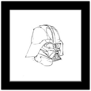 image:imageTrends International Gallery Pops Star Wars Saga  Monochrome Darth Vader Helmet Wall Art Wall Poster 12 x 12 Black Framed VersionBlack Framed Version