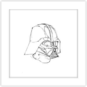 image:imageTrends International Gallery Pops Star Wars Saga  Monochrome Darth Vader Helmet Wall Art Wall Poster 12 x 12 Black Framed VersionWhite Framed Version
