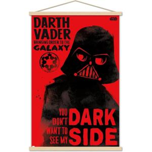 image:imageTrends International Star Wars Saga  Vader Dark Side Wall Poster 34L x 224W Premium Unframed VersionPremium Print and Beechwood Hanger Bundle