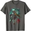 image:imageStar Wars Boba Fett Grunge Profile Graphic TShirt TShirtAsphalt Grey