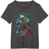 image:imageStar Wars Boba Fett Grunge Profile Graphic TShirt TShirtDark Heather Grey