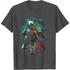 image:imageStar Wars Boba Fett Grunge Profile Graphic TShirt TShirtDark Heather Grey