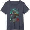 image:imageStar Wars Boba Fett Grunge Profile Graphic TShirt TShirtHeather Blue