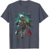 image:imageStar Wars Boba Fett Grunge Profile Graphic TShirt TShirtHeather Blue
