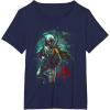 image:imageStar Wars Boba Fett Grunge Profile Graphic TShirt TShirtNavy Blue