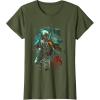 image:imageStar Wars Boba Fett Grunge Profile Graphic TShirt TShirtOlive Green