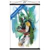 image:imageTrends International Star Wars Saga  Boba Fett  Water Color Wall Poster 34L x 224W Premium Unframed VersionPremium Print and Black Hanger Bundle