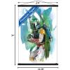 image:imageTrends International Star Wars Saga  Boba Fett  Water Color Wall Poster 34L x 224W Premium Unframed VersionPremium Print and Black Hanger Bundle