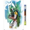 image:imageTrends International Star Wars Saga  Boba Fett  Water Color Wall Poster 34L x 224W Premium Unframed VersionPremium Poster  Clip Bundle