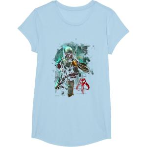 image:imageStar Wars Boba Fett Grunge Profile Graphic TShirt TShirtBaby Blue