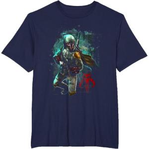 image:imageStar Wars Boba Fett Grunge Profile Graphic TShirt TShirtNavy Blue