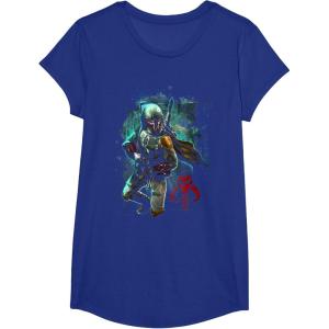 image:imageStar Wars Boba Fett Grunge Profile Graphic TShirt TShirtRoyal Blue