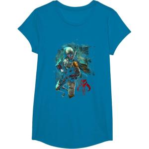 image:imageStar Wars Boba Fett Grunge Profile Graphic TShirt TShirtSapphire Blue