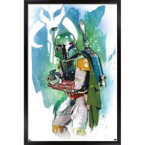 image:imageTrends International Star Wars Saga  Boba Fett  Water Color Wall Poster 34L x 224W Premium Unframed VersionBlack Framed Version